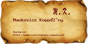 Maskovics Koppány névjegykártya